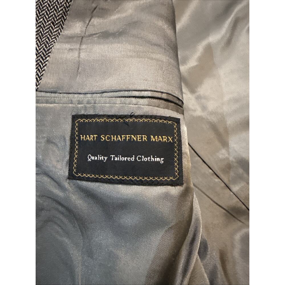 Hart Schaffner Marx Blazer Men 42R Herringbone Three Button - Picture 5 of 14